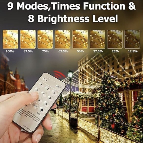 DEVPLY Christmas String Lights Outdoor Indoor 1000 LED with 8 Modes & Timer - Picture 2 of 6